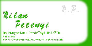 milan petenyi business card